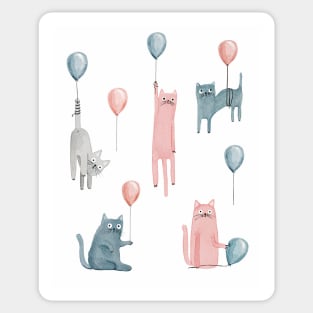 Cute funny cats Happy Birthday Sticker